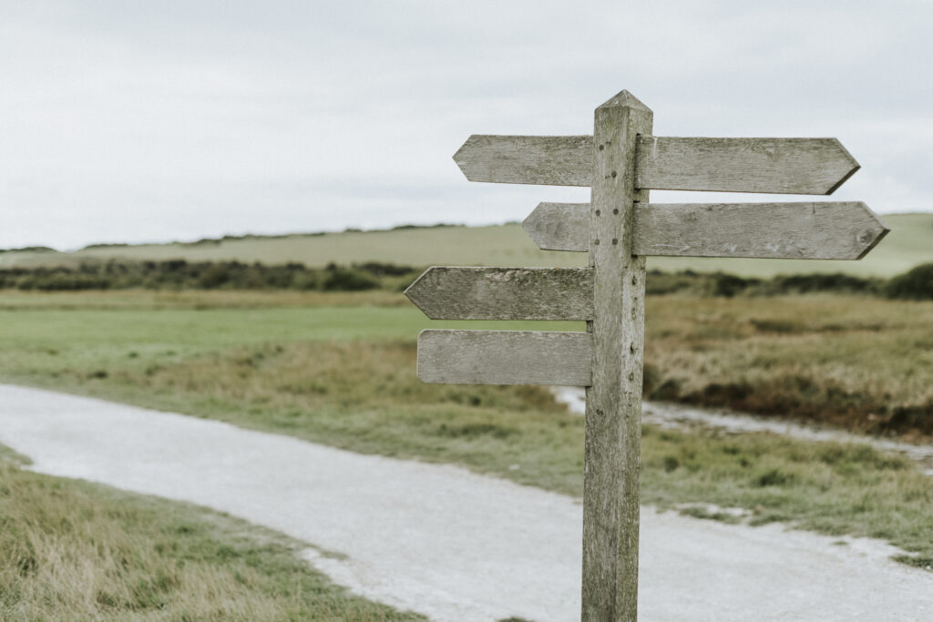 Sign posts showing directions - Will writing services